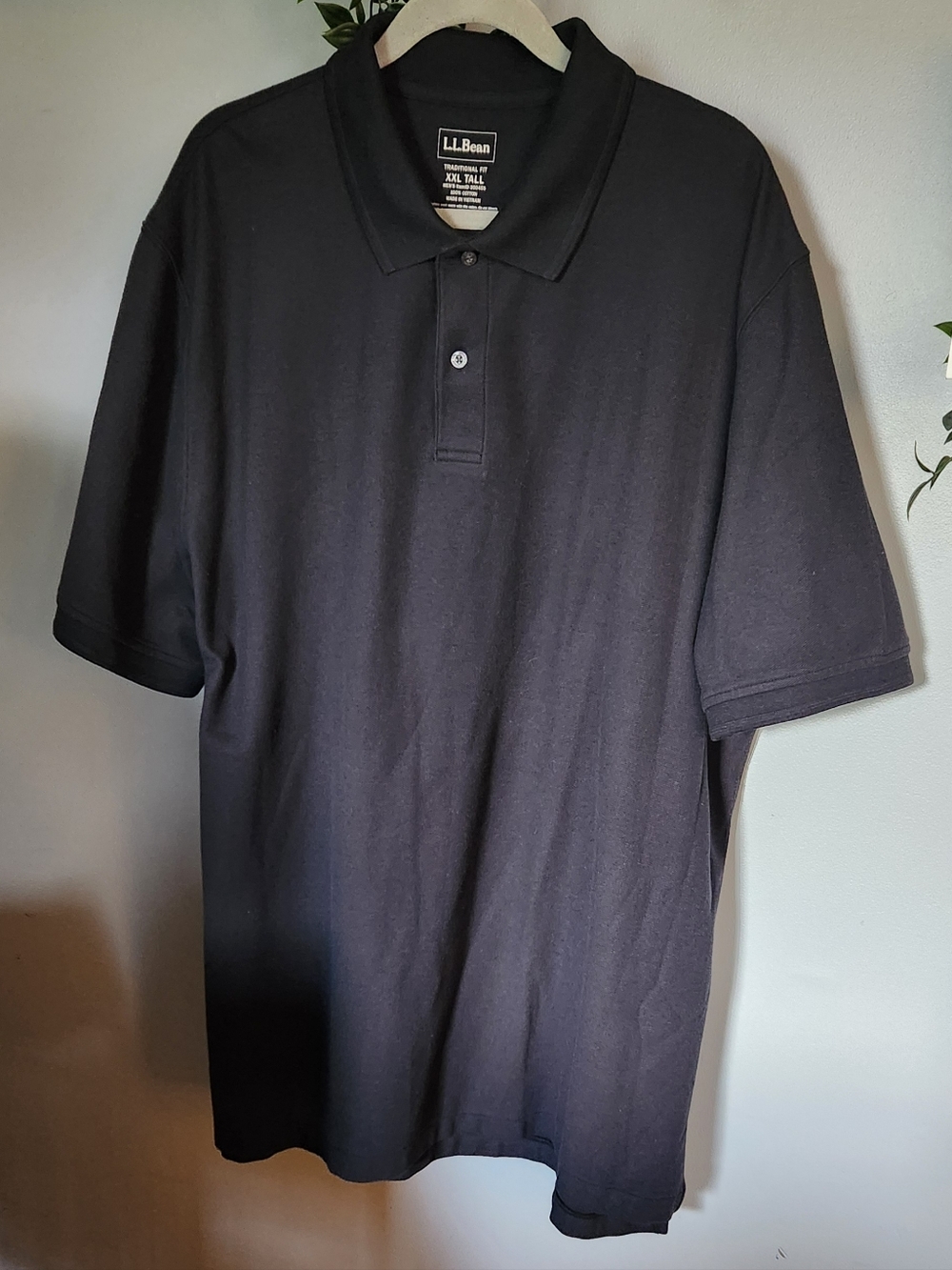 L.L. Bean Premium Double L Polo Shirt- Black